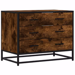 vidaXL Drawer Cabinet Brown Oak 70x41x56 cm Engineered Wood drawer chest - smoked oak