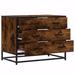vidaXL Drawer Cabinet Brown Oak 70x41x56 cm Engineered Wood drawer chest - smoked oak - Additional view 4