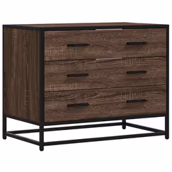 vidaXL Drawer Cabinet Brown Oak 70x41x56 cm Engineered Wood drawer chest - brown oak
