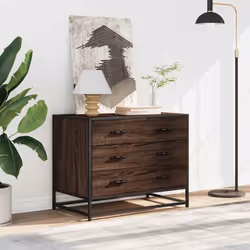 vidaXL Drawer Cabinet Brown Oak 70x41x56 cm Engineered Wood drawer chest - brown oak