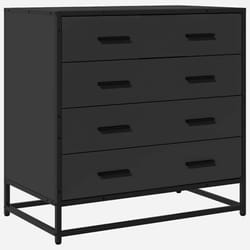vidaXL Drawer Cabinet Storage Filing Cabinet Chest Drawer Engineered Wood - black