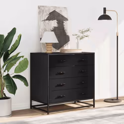 vidaXL Drawer Cabinet Storage Filing Cabinet Chest Drawer Engineered Wood - black