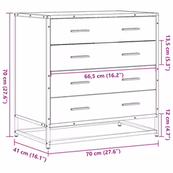 vidaXL Drawer Cabinet Storage Filing Cabinet Chest Drawer Engineered Wood - sonoma oak - Additional view 9