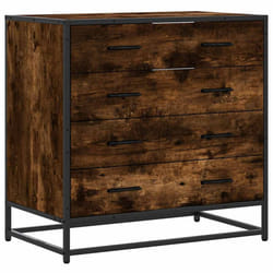 vidaXL Drawer Cabinet Storage Filing Cabinet Chest Drawer Engineered Wood - smoked oak