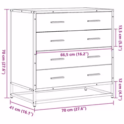 vidaXL Drawer Cabinet Storage Filing Cabinet Chest Drawer Engineered Wood - grey sonoma