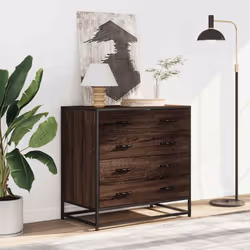 vidaXL Drawer Cabinet Storage Filing Cabinet Chest Drawer Engineered Wood - brown oak - Additional view 2