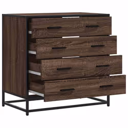 vidaXL Drawer Cabinet Storage Filing Cabinet Chest Drawer Engineered Wood - brown oak - Additional view 4