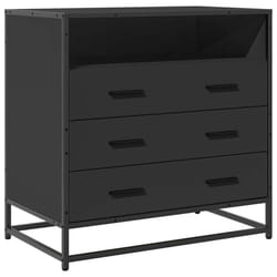 vidaXL Drawer Cabinet Smoked Oak 70x41x70 cm Engineered Wood drawer chest - black
