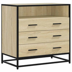 vidaXL Drawer Cabinet Smoked Oak 70x41x70 cm Engineered Wood drawer chest - sonoma oak