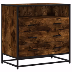 vidaXL Drawer Cabinet Smoked Oak 70x41x70 cm Engineered Wood drawer chest - smoked oak