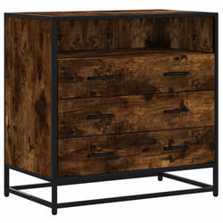 vidaXL Drawer Cabinet Smoked Oak 70x41x70 cm Engineered Wood drawer chest - smoked oak