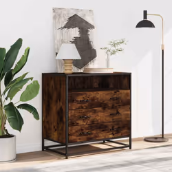 vidaXL Drawer Cabinet Smoked Oak 70x41x70 cm Engineered Wood drawer chest - smoked oak