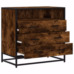 vidaXL Drawer Cabinet Smoked Oak 70x41x70 cm Engineered Wood drawer chest - smoked oak - Additional view 4