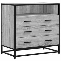 vidaXL Drawer Cabinet Smoked Oak 70x41x70 cm Engineered Wood drawer chest - grey sonoma