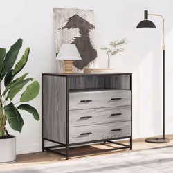 vidaXL Drawer Cabinet Smoked Oak 70x41x70 cm Engineered Wood drawer chest - grey sonoma