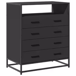 vidaXL Drawer Cabinet Sonoma Oak 70x41x70 cm Engineered Wood drawer chest - black