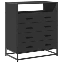 vidaXL Drawer Cabinet Sonoma Oak 70x41x70 cm Engineered Wood drawer chest - black