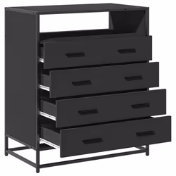 vidaXL Drawer Cabinet Sonoma Oak 70x41x70 cm Engineered Wood drawer chest - black - Additional view 4