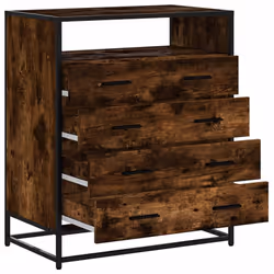vidaXL Drawer Cabinet Sonoma Oak 70x41x70 cm Engineered Wood drawer chest - smoked oak - Additional view 4