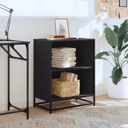 vidaXL Book Cabinet Black 60x35x76 cm Engineered Wood bookcase room divider