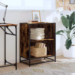 vidaXL Book Cabinet Smoked Oak 60x35x76 cm Engineered Wood bookcase