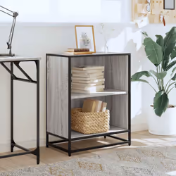vidaXL Book Cabinet Grey Sonoma 60x35x76 cm Engineered Wood bookcase