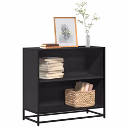vidaXL Book Cabinet Black 80x35x76 cm Engineered Wood bookcase room divider