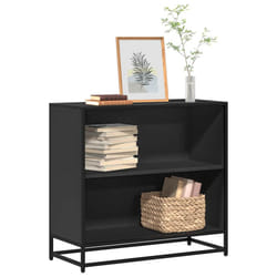 vidaXL Book Cabinet Black 80x35x76 cm Engineered Wood bookcase room divider