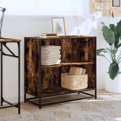 vidaXL Book Cabinet Smoked Oak 80x35x76 cm Engineered Wood bookcase