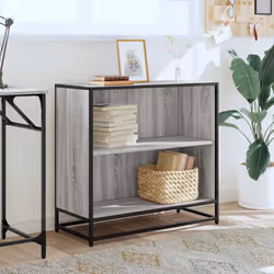 vidaXL Book Cabinet Grey Sonoma 80x35x76 cm Engineered Wood bookcase