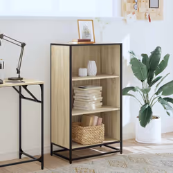 vidaXL Book Cabinet Brown Oak 60x35x107.5 cm Engineered Wood bookcase - sonoma oak, 60 cm - Additional view 2