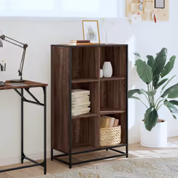 vidaXL Book Cabinet Brown Oak 65.5x33x107.5 cm Engineered Wood bookcase - Additional view 2