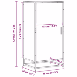 vidaXL Shoe Rack Black 48x38x97.5 cm Engineered Wood shoe storage shoe shelf - black
