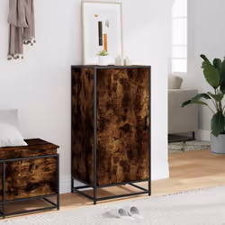 vidaXL Shoe Rack Black 48x38x97.5 cm Engineered Wood shoe storage shoe shelf - smoked oak