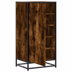 vidaXL Shoe Rack Black 48x38x97.5 cm Engineered Wood shoe storage shoe shelf - smoked oak - Additional view 6