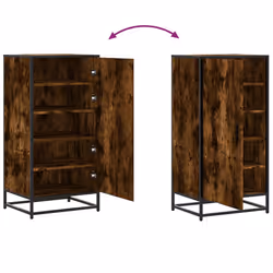 vidaXL Shoe Rack Black 48x38x97.5 cm Engineered Wood shoe storage shoe shelf - smoked oak - Additional view 7