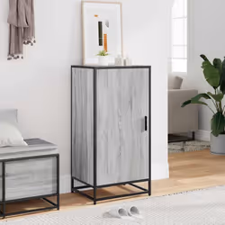 vidaXL Shoe Rack Black 48x38x97.5 cm Engineered Wood shoe storage shoe shelf - grey sonoma