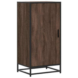 vidaXL Shoe Rack Black 48x38x97.5 cm Engineered Wood shoe storage shoe shelf - brown oak