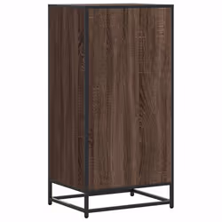 vidaXL Shoe Rack Black 48x38x97.5 cm Engineered Wood shoe storage shoe shelf - brown oak - Additional view 6