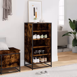 vidaXL Shoe Rack Sonoma Oak 48x38x97.5 cm Engineered Wood shoe storage - smoked oak, 8 pcs
