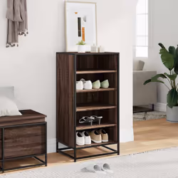 vidaXL Shoe Rack Sonoma Oak 48x38x97.5 cm Engineered Wood shoe storage - brown oak, 10 pcs