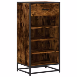 vidaXL Shoe Rack Smoked Oak 48x38x97.5 cm Engineered Wood shoe storage - smoked oak