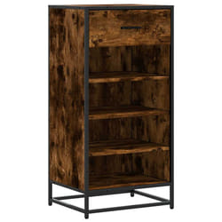 vidaXL Shoe Rack Smoked Oak 48x38x97.5 cm Engineered Wood shoe storage - smoked oak