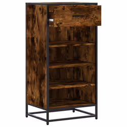 vidaXL Shoe Rack Smoked Oak 48x38x97.5 cm Engineered Wood shoe storage - smoked oak - Additional view 4