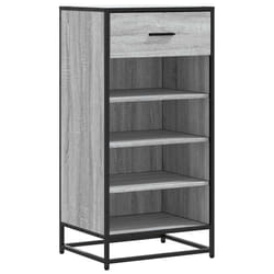vidaXL Shoe Rack Smoked Oak 48x38x97.5 cm Engineered Wood shoe storage - grey sonoma