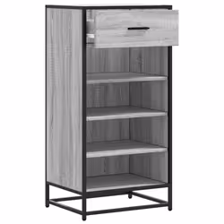 vidaXL Shoe Rack Smoked Oak 48x38x97.5 cm Engineered Wood shoe storage - grey sonoma - Additional view 6