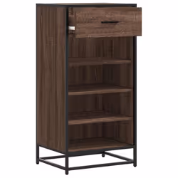vidaXL Shoe Rack Smoked Oak 48x38x97.5 cm Engineered Wood shoe storage - brown oak - Additional view 4