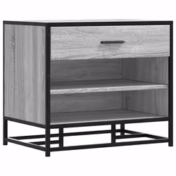 vidaXL Shoe Bench Entryway Bench Hallway Shoe Rack Engineered Wood and Metal - grey sonoma