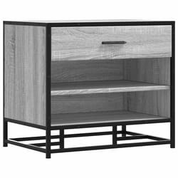 vidaXL Shoe Bench Entryway Bench Hallway Shoe Rack Engineered Wood and Metal - grey sonoma
