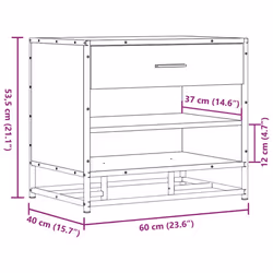 vidaXL Shoe Bench Entryway Bench Hallway Shoe Rack Engineered Wood and Metal - grey sonoma - Additional view 9